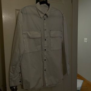 White Shirt with Contrast Stitching